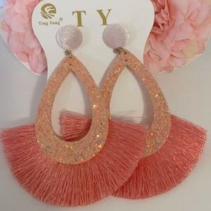 Big peach earrings